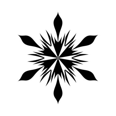 Snowflake Icon. Snowflake Icon picture. Snowflake in Flat Design. Pattern of Snow, Black Color Design. Vector illustration.