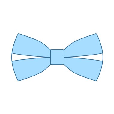 Business Butterfly Tie Icon. Thin Editable Line With Blue Fill Design. Vector Illustration.