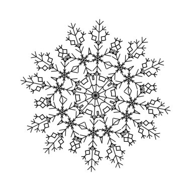 Snowflake Icon. Snowflake Icon picture. Snowflake in Flat Design. Pattern of Snow, Black Color Design. Vector illustration.