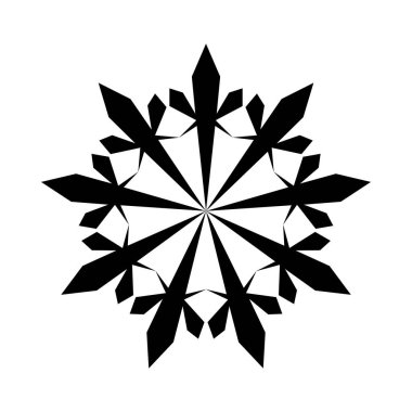 Snowflake Icon. Snowflake Icon picture. Snowflake in Flat Design. Pattern of Snow, Black Color Design. Vector illustration.