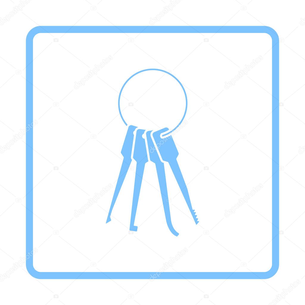 Lockpick Icon. Blue Frame Design. Vector Illustration.