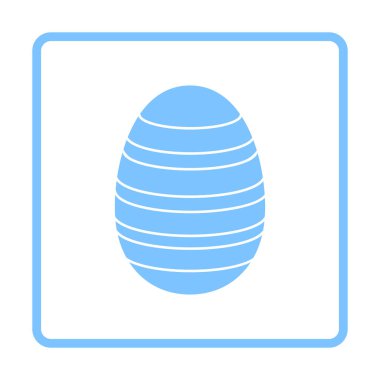 Süslü Paskalya Yumurtası. Mavi Çerçeve Tasarımı. Vektör İllüstrasyonu.