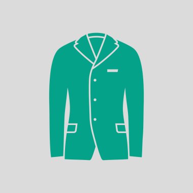 İş Giysisi Simgesi. Gri Arkaplan 'da yeşil. Vektör İllüstrasyonu.