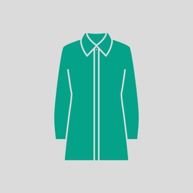 İş Bluzu Simgesi. Gri Arkaplan 'da yeşil. Vektör İllüstrasyonu.