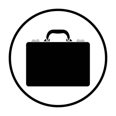 İş Evrak Çantası Simgesi. İnce Çember Şablon Tasarımı. Vektör İllüstrasyonu.