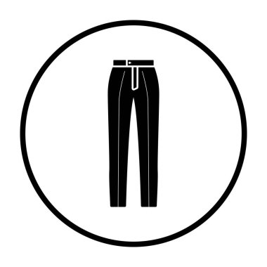 İş Pantolonu Simgesi. İnce Çember Şablon Tasarımı. Vektör İllüstrasyonu.