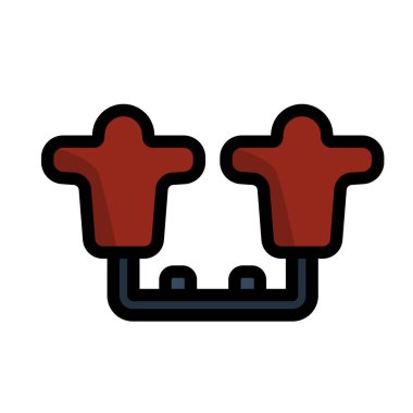 Amerikan Futbolu Kızak İkonuyla Mücadele. Renk Doldurma Tasarımı ile Düzenlenebilir Tasarım. Vektör İllüstrasyonu.