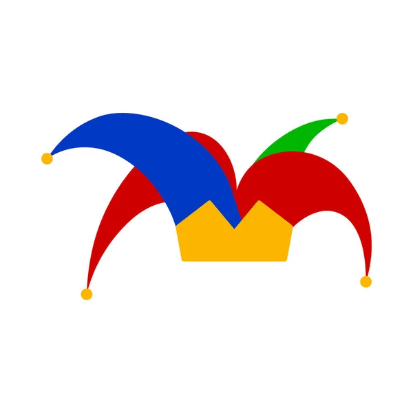 Icono Del Día Del Inocente Sombrero Arlequín Diseño Color Plano — Archivo Imágenes Vectoriales