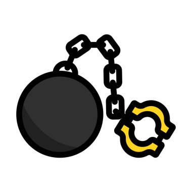 Top ikonlu fetter. Renk Doldurma Tasarımı ile Düzenlenebilir Kalın Tasarım. Vektör İllüstrasyonu.