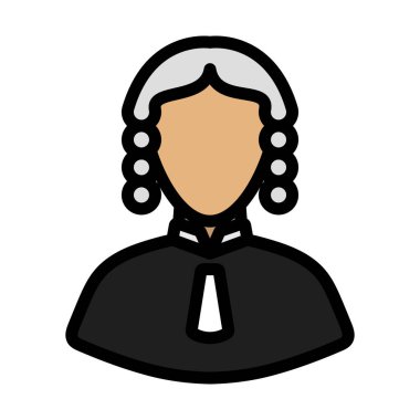 Yargıç Icon. Renk Doldurma Tasarımı ile Düzenlenebilir Kalın Tasarım. Vektör İllüstrasyonu.