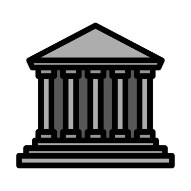 Adliye Simgesi. Renk Doldurma Tasarımı ile Düzenlenebilir Kalın Tasarım. Vektör İllüstrasyonu.