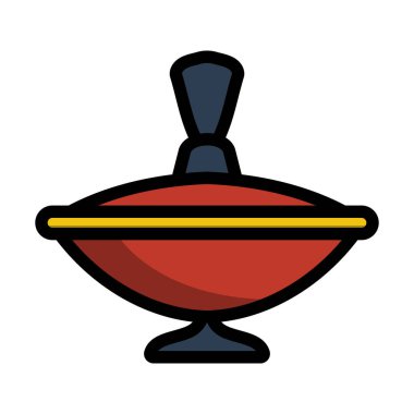 Peg-Top Simgesi. Renk Doldurma Tasarımı ile Düzenlenebilir Kalın Tasarım. Vektör İllüstrasyonu.