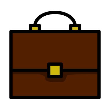 Çanta Simgesi. Renk Doldurma Tasarımı ile Düzenlenebilir Kalın Tasarım. Vektör İllüstrasyonu.