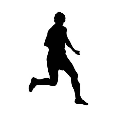 Futbolcu Silueti. Pürüzsüz ve Temiz Tasarım. Vektör İllüstrasyonu.