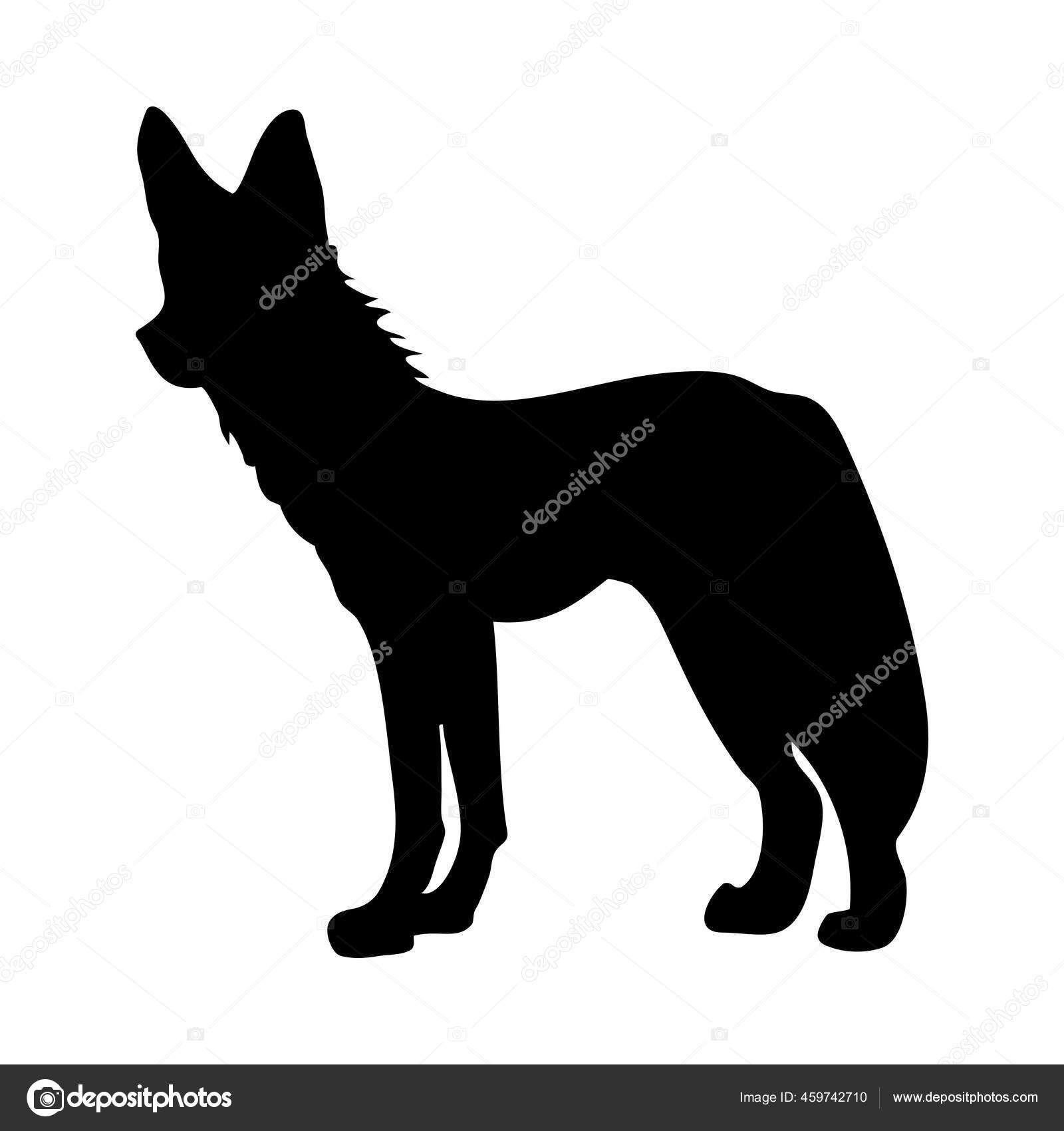 Hyena Dog Silhouette Smooth Clean Lines High Detailed Hyena Dog Stock