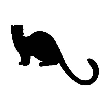 Sarı boğazlı mermer siluet. Düzgün ve temiz çizgiler. Yüksek detaylı sarı boğazlı mermer siluet. Vektör İllüstrasyonu.