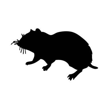 Hamster silueti. Düzgün ve temiz çizgiler. Yüksek detaylı Hamster silueti. Vektör İllüstrasyonu.