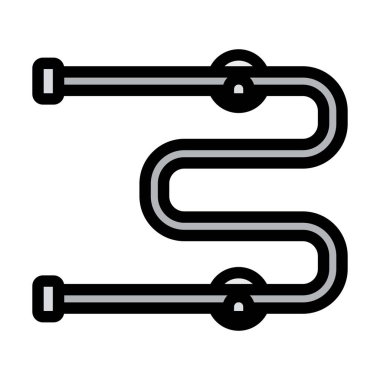 Havlu Kurutma Simgesi. Renk Doldurma Tasarımı ile Düzenlenebilir Kalın Tasarım. Vektör İllüstrasyonu.