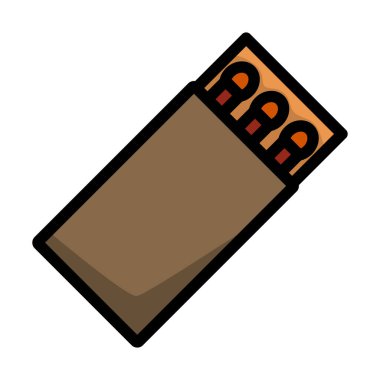 Kibrit kutusu simgesi. Renk Doldurma Tasarımı ile Düzenlenebilir Kalın Tasarım. Vektör İllüstrasyonu.