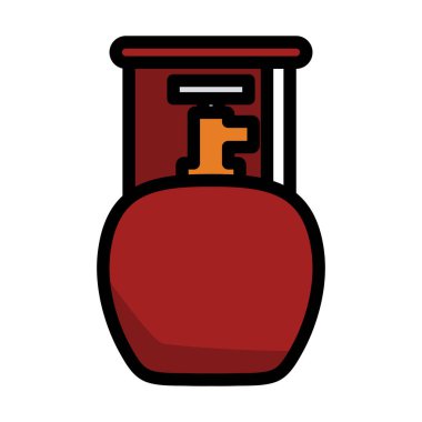 Kamp Benzin Konteyneri Simgesi. Renk Doldurma Tasarımı ile Düzenlenebilir Kalın Tasarım. Vektör İllüstrasyonu.