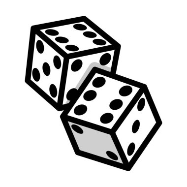 Craps Dice Icon. Renk Doldurma Tasarımı ile Düzenlenebilir Kalın Tasarım. Vektör İllüstrasyonu.