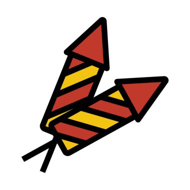 Parti Petard Simgesi. Renk Doldurma Tasarımı ile Düzenlenebilir Kalın Tasarım. Vektör İllüstrasyonu.