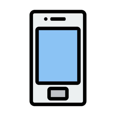 Akıllı Telefon Simgesi. Renk Doldurma Tasarımı ile Düzenlenebilir Kalın Tasarım. Vektör İllüstrasyonu.