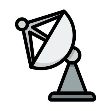 Uydu Anten Simgesi. Renk Doldurma Tasarımı ile Düzenlenebilir Kalın Tasarım. Vektör İllüstrasyonu.