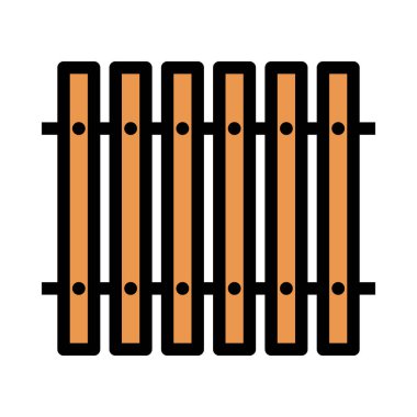 Ui Renklerinde İnşaat Çiti Simgesi. Renk Doldurma Tasarımı ile Düzenlenebilir Kalın Tasarım. Vektör İllüstrasyonu.