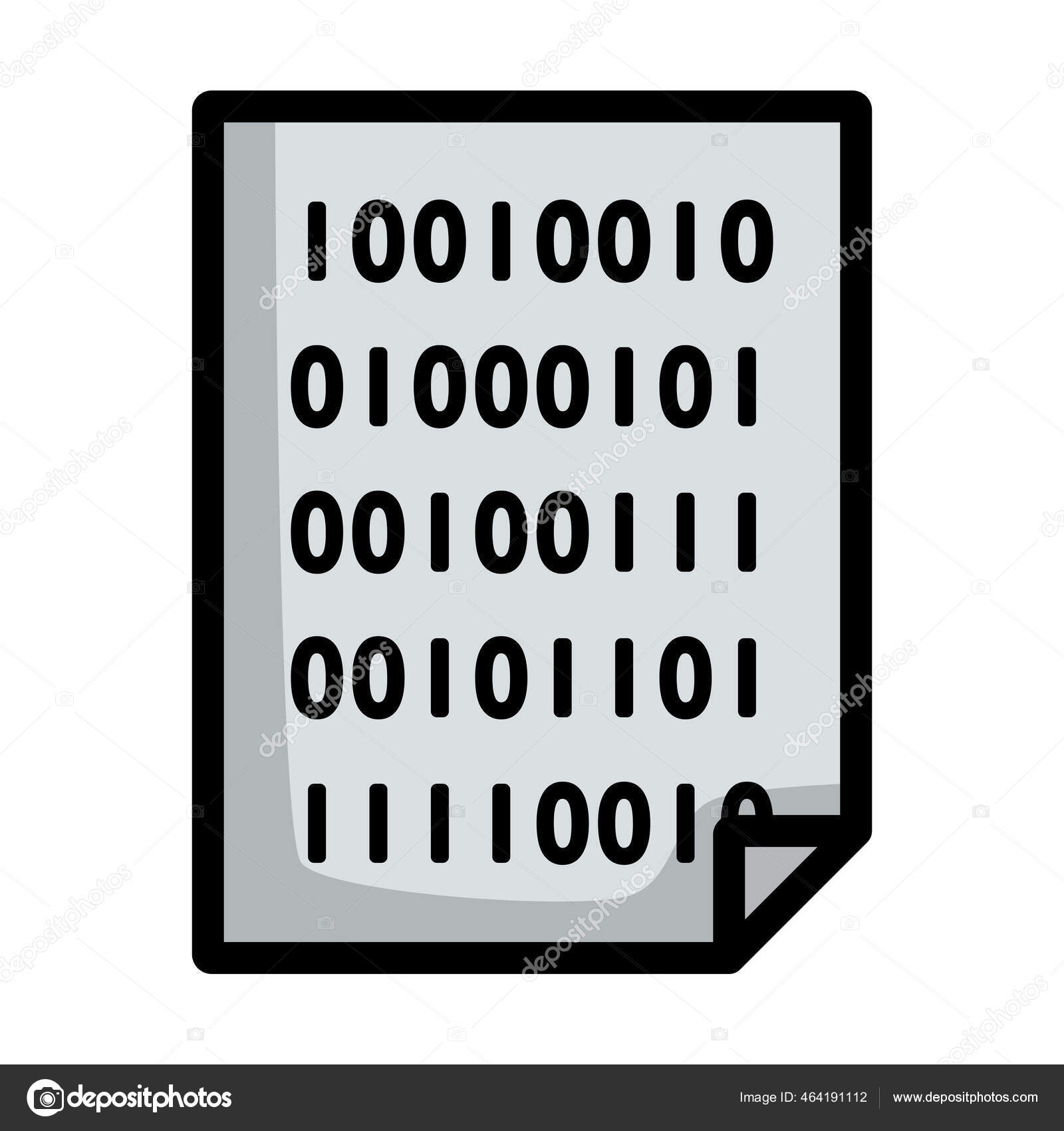 バイナリコードアイコン付きのシート カラーフィルデザインの編集可能な太字アウトライン ベクターイラスト ストックベクター C Angelp