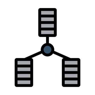 Veritabanı Simgesi. Renk Doldurma Tasarımı ile Düzenlenebilir Kalın Tasarım. Vektör İllüstrasyonu.