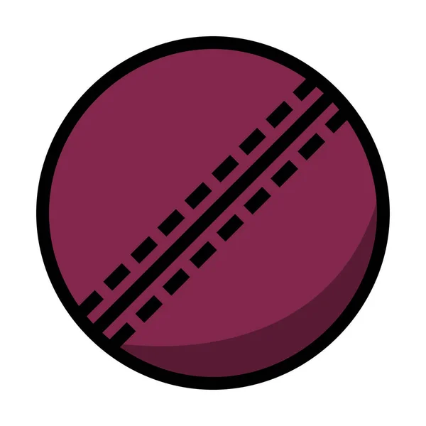 Cricket Ball Icon Editable Bold Outline Color Fill Design Vector — Stock Vector
