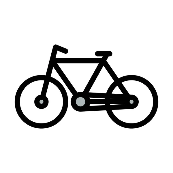 Ökológiai Bike Icon Szerkeszthető Félkövér Vázlat Színes Töltelék Design Vektorillusztráció — Stock Vector