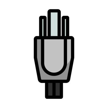 Elektrik prizi simgesi. Renk Doldurma Tasarımı ile Düzenlenebilir Kalın Tasarım. Vektör İllüstrasyonu.
