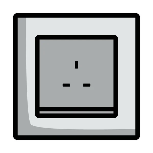 Gran Bretaña Electrical Socket Icon Esquema Audaz Editable Con Diseño — Vector de stock