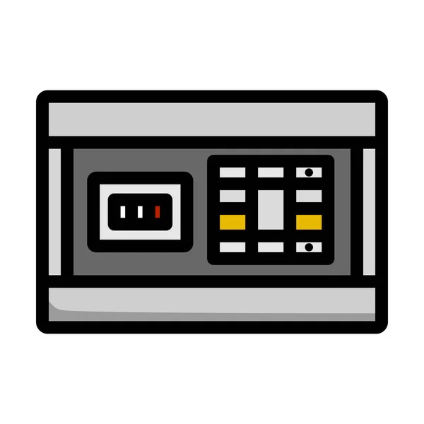 Circuit Breakers Box Icon Editierbare Kühne Umrisse Mit Farbfülldesign Vektorillustration — Stockvektor