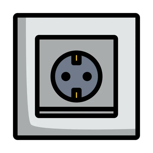 Europe Electrical Socket Icon Inglés Esquema Audaz Editable Con Diseño — Archivo Imágenes Vectoriales
