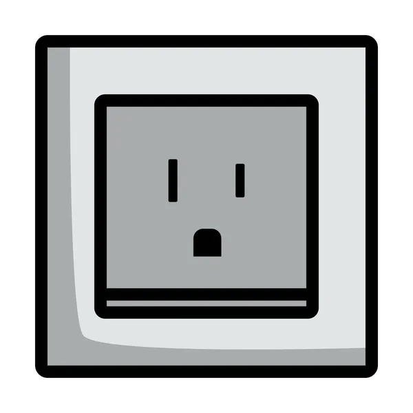 Usa Electrical Socket Icon Editable Bold Outline Color Fill Design — Stock Vector