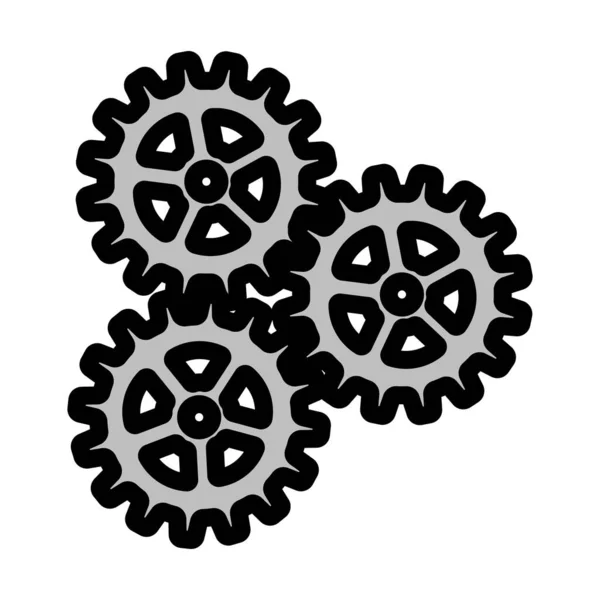 Gear Icon Editable Bold Outline Color Fill Design Vector Illustration — Stock Vector