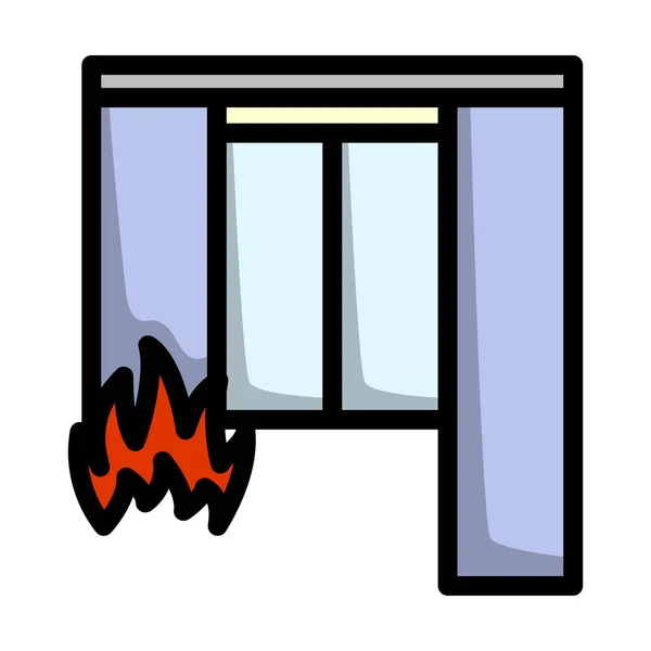 Home Fire Icon Editierbare Kühne Umrisse Mit Farbfülldesign Vektorillustration — Stockvektor