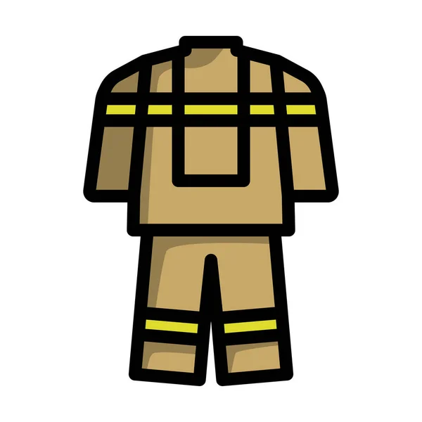 Servicio Bomberos Icono Uniforme Esquema Audaz Editable Con Diseño Relleno — Vector de stock