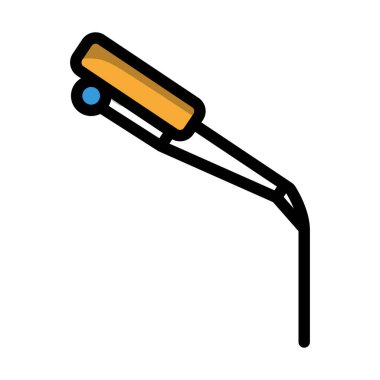 Balıkçı Kış Takımının Simgesi. Renk Doldurma Tasarımı ile Düzenlenebilir Kalın Tasarım. Vektör İllüstrasyonu.