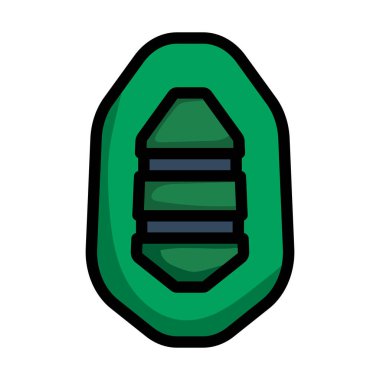 Kauçuk Tekne Simgesi. Renk Doldurma Tasarımı ile Düzenlenebilir Kalın Tasarım. Vektör İllüstrasyonu.