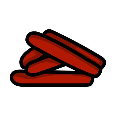 Sosis ikonu. Renk Doldurma Tasarımı ile Düzenlenebilir Kalın Tasarım. Vektör İllüstrasyonu.