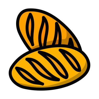 Ekmek Simgesi. Renk Doldurma Tasarımı ile Düzenlenebilir Kalın Tasarım. Vektör İllüstrasyonu.