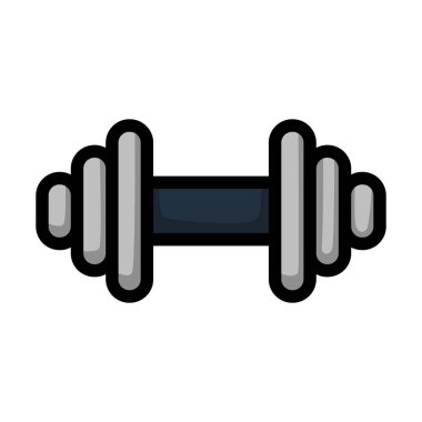 Dumbbell 'ın Simgesi. Renk Doldurma Tasarımı ile Düzenlenebilir Kalın Tasarım. Vektör İllüstrasyonu.