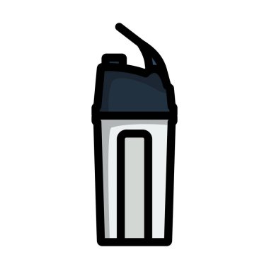 Fitness Şişe Simgesi. Renk Doldurma Tasarımı ile Düzenlenebilir Kalın Tasarım. Vektör İllüstrasyonu.