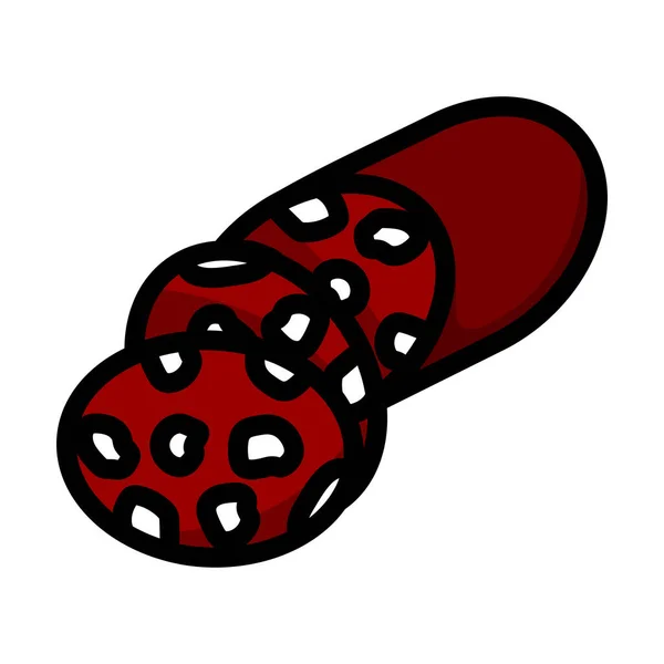 Icono Salami Esquema Audaz Editable Con Diseño Relleno Color Ilustración — Vector de stock