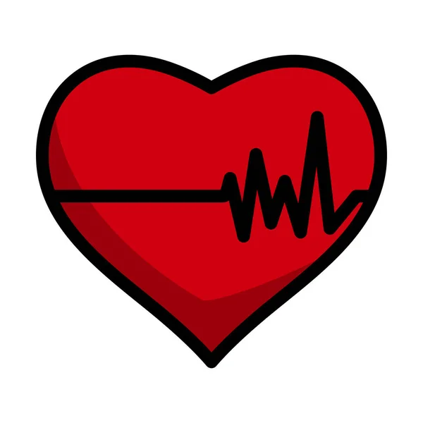 Εικονίδιο Της Καρδιάς Καρδιο Διάγραμμα Επεξεργάσιμο Τολμηρό Περίγραμμα Χρώμα Πλήρωσης — Διανυσματικό Αρχείο