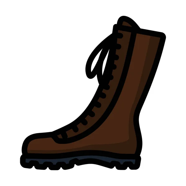 Hiking Boot Icon Editable Bold Outline Color Fill Design Vector — Stock Vector